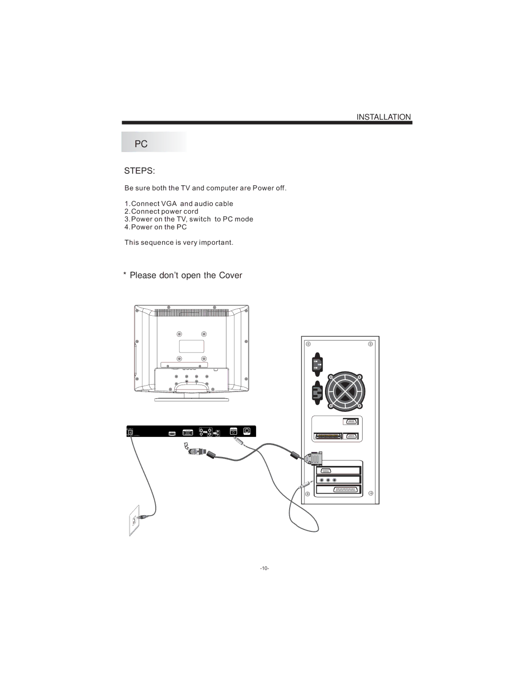 Curtis LCDVD194 user manual Please dont open the Cover 