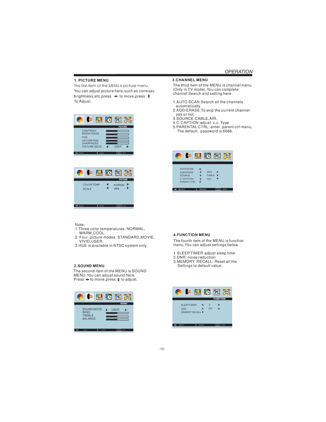 Curtis LCDVD194 user manual Operation 