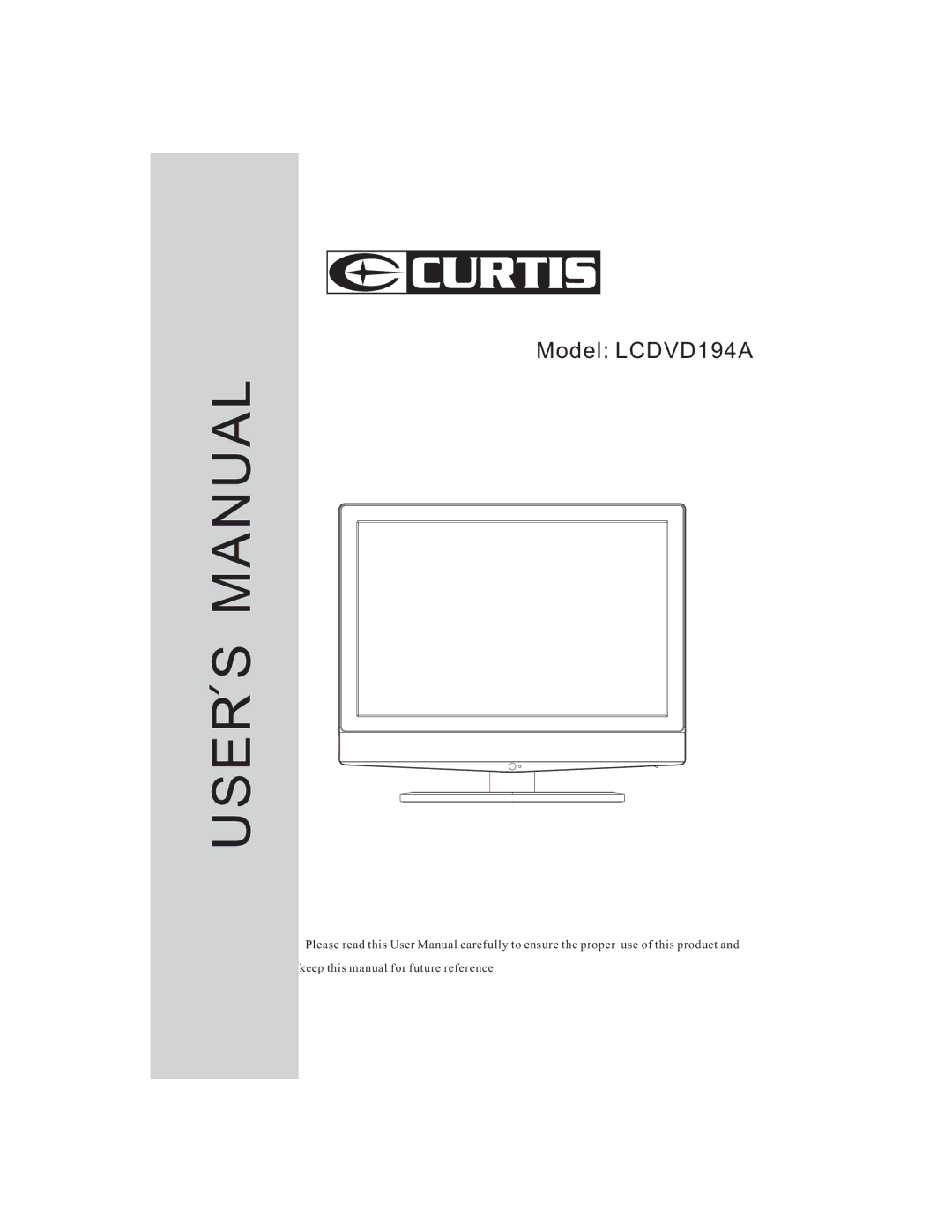 Curtis LCDVD194A user manual User S Manual 