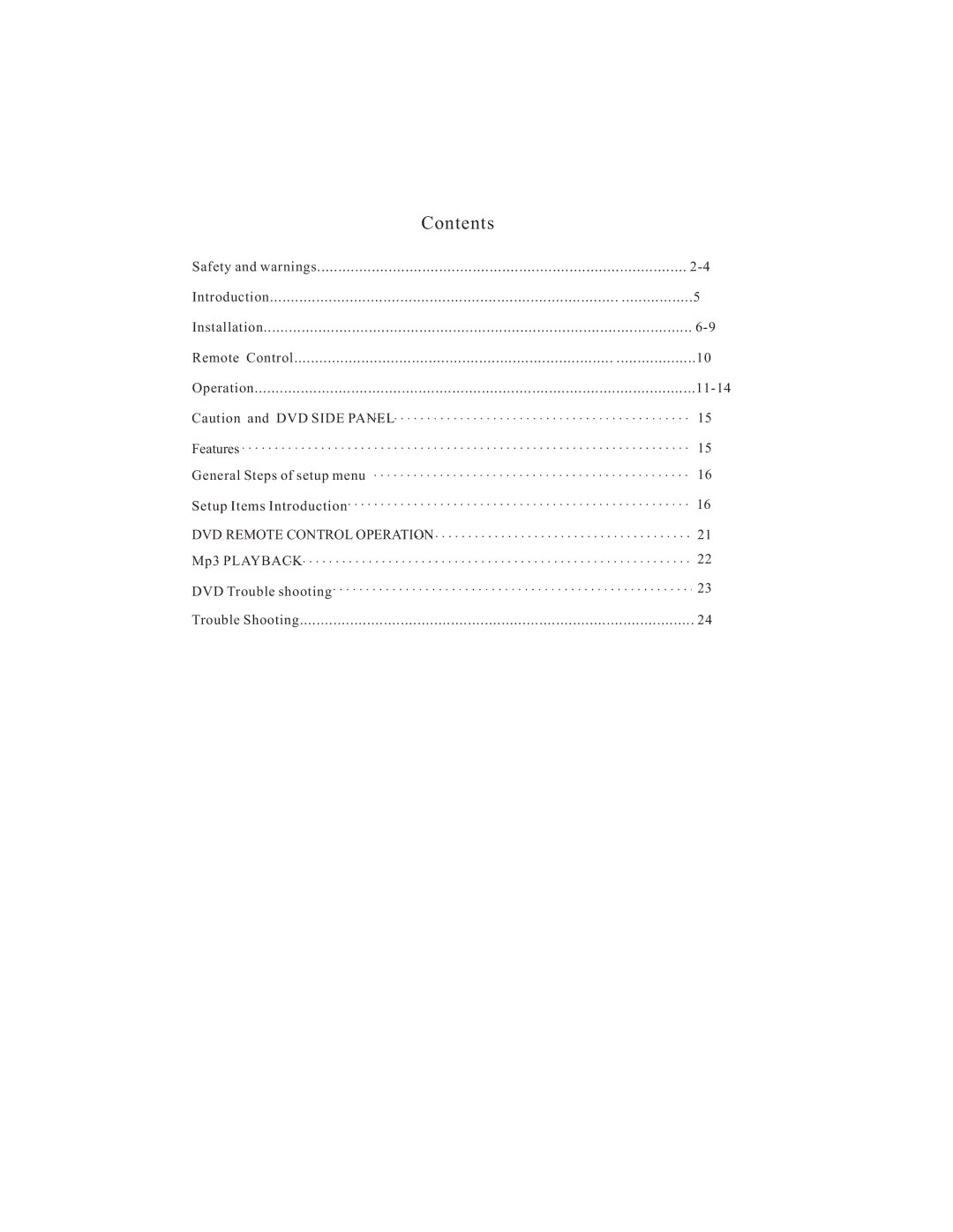 Curtis LCDVD194A user manual Contents 