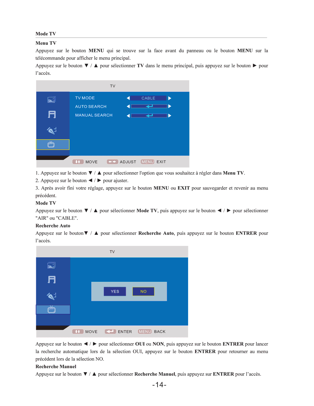 Curtis LCDVD198 manual TV Mode 