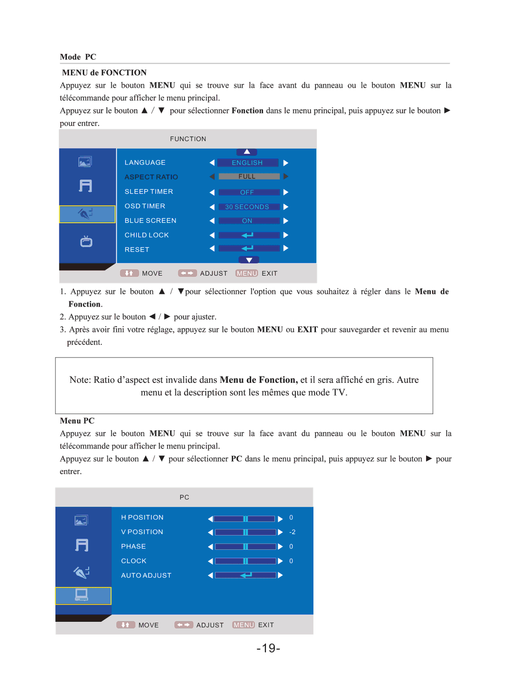 Curtis LCDVD198 manual Language 