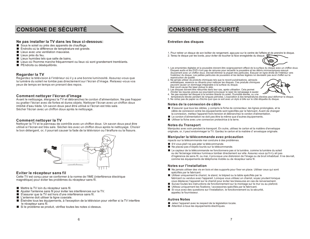 Curtis LCDVD2223AC manual Ne pas installer la TV dans les lieux ci-dessous, Regarder la TV, Comment nettoyer lécran dimage 