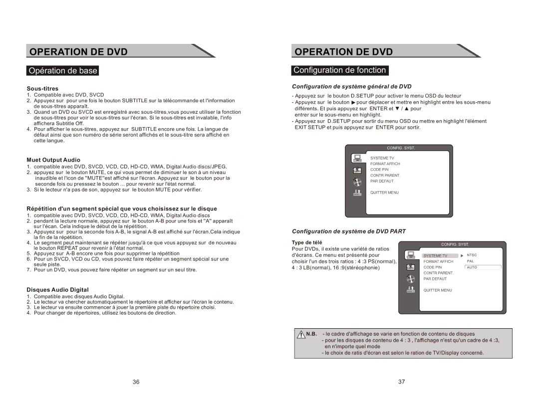 Curtis LCDVD2223AC manual Configuration de fonction, Sous-titres 