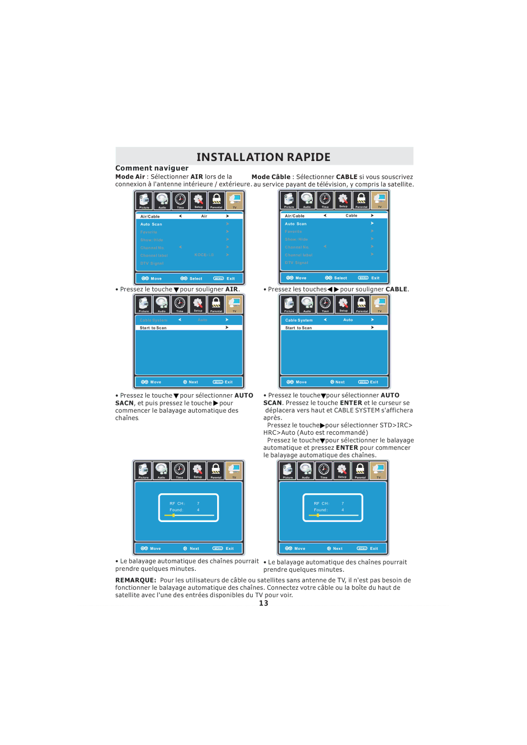 Curtis LCDVD2224A manuel dutilisation Comment naviguer 