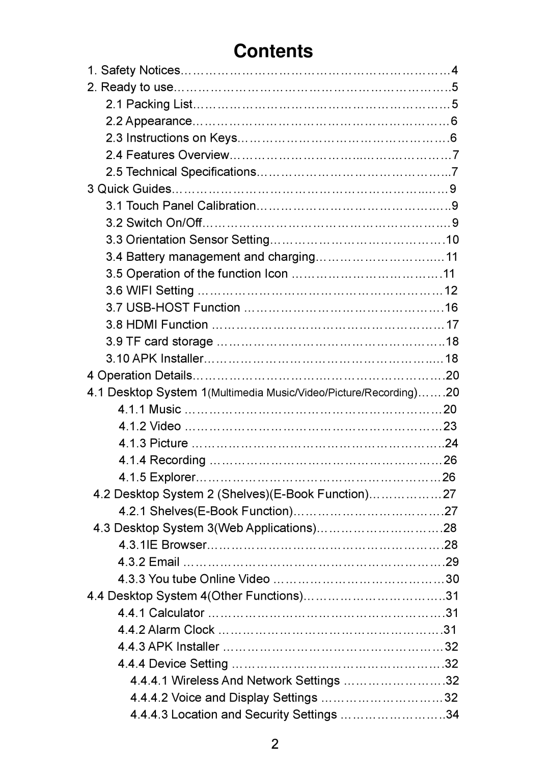 Curtis LT7028 manual Contents 