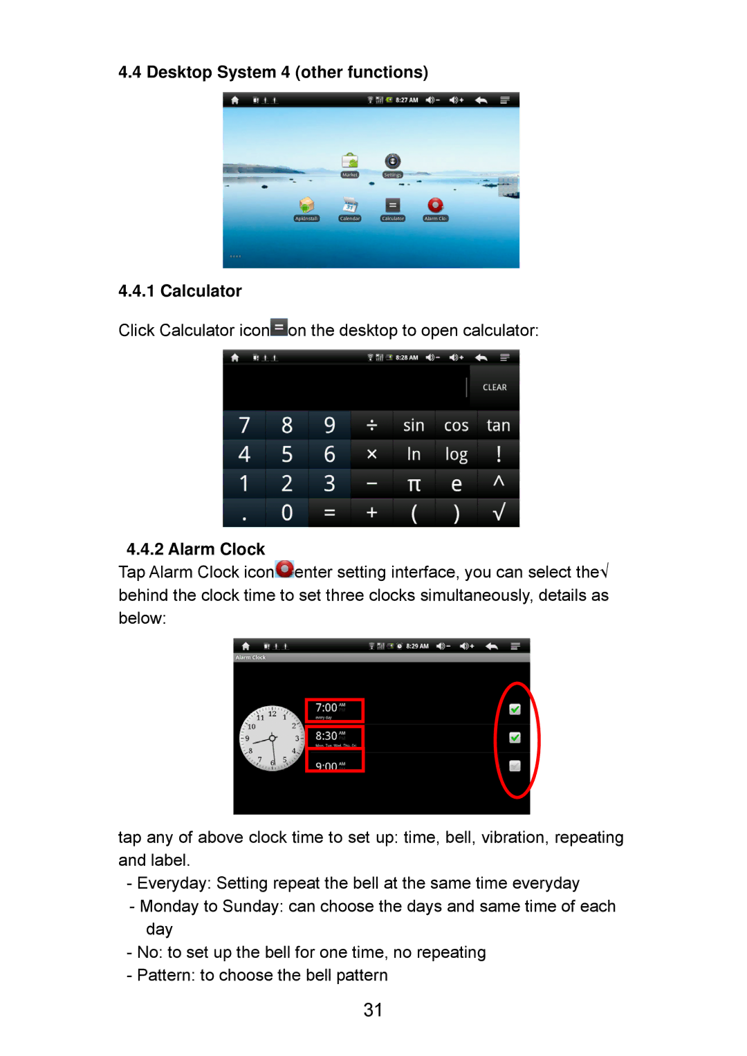 Curtis LT7028 manual Desktop System 4 other functions Calculator, Alarm Clock 