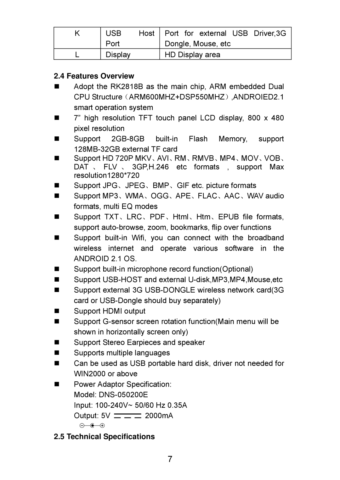 Curtis LT7028 manual Features Overview, Technical Specifications 