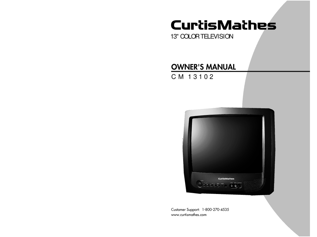 Curtis Mathes CM 13102 owner manual Color Television 