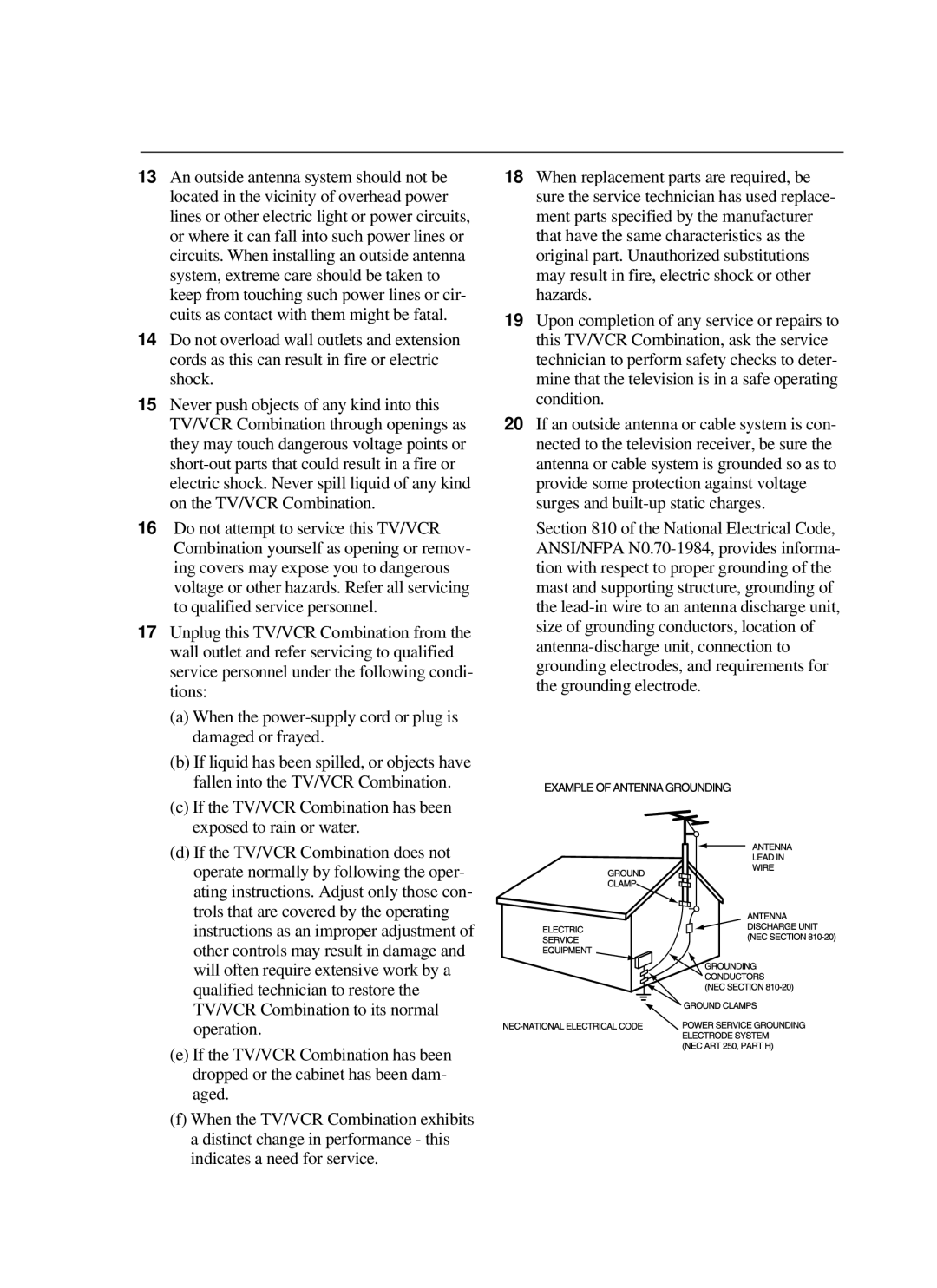 Curtis Mathes CMC 19101 owner manual 