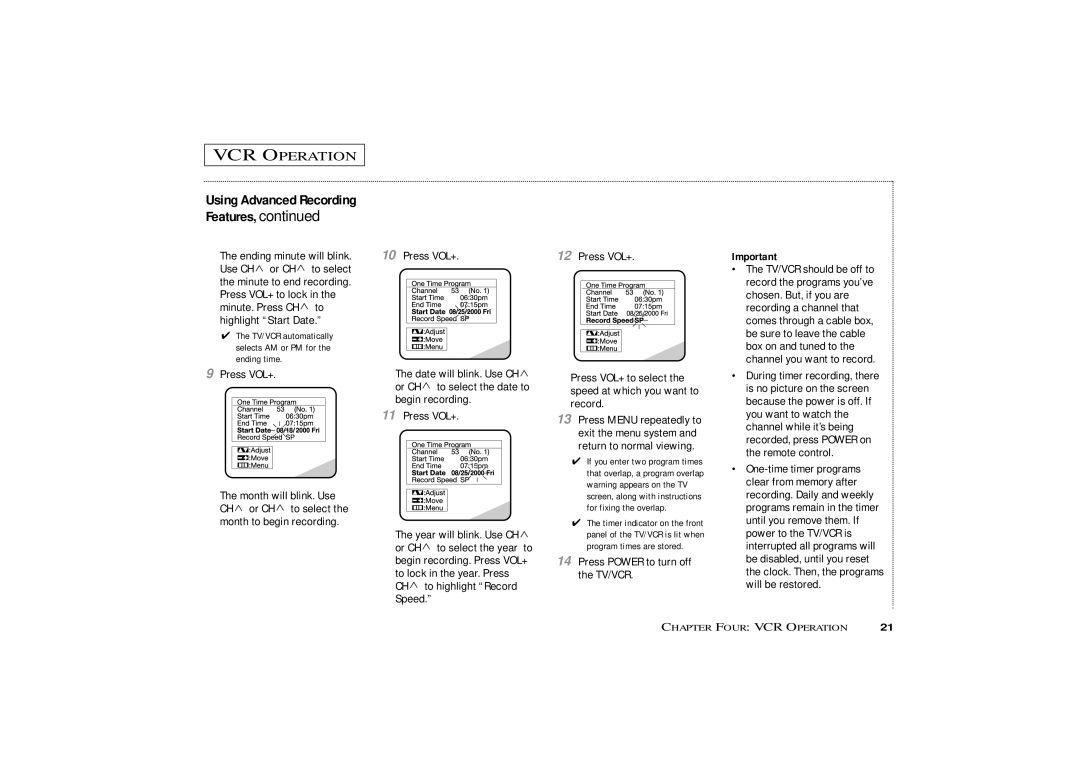 Curtis Mathes CMC13003 owner manual Press Power to turn off the TV/VCR 