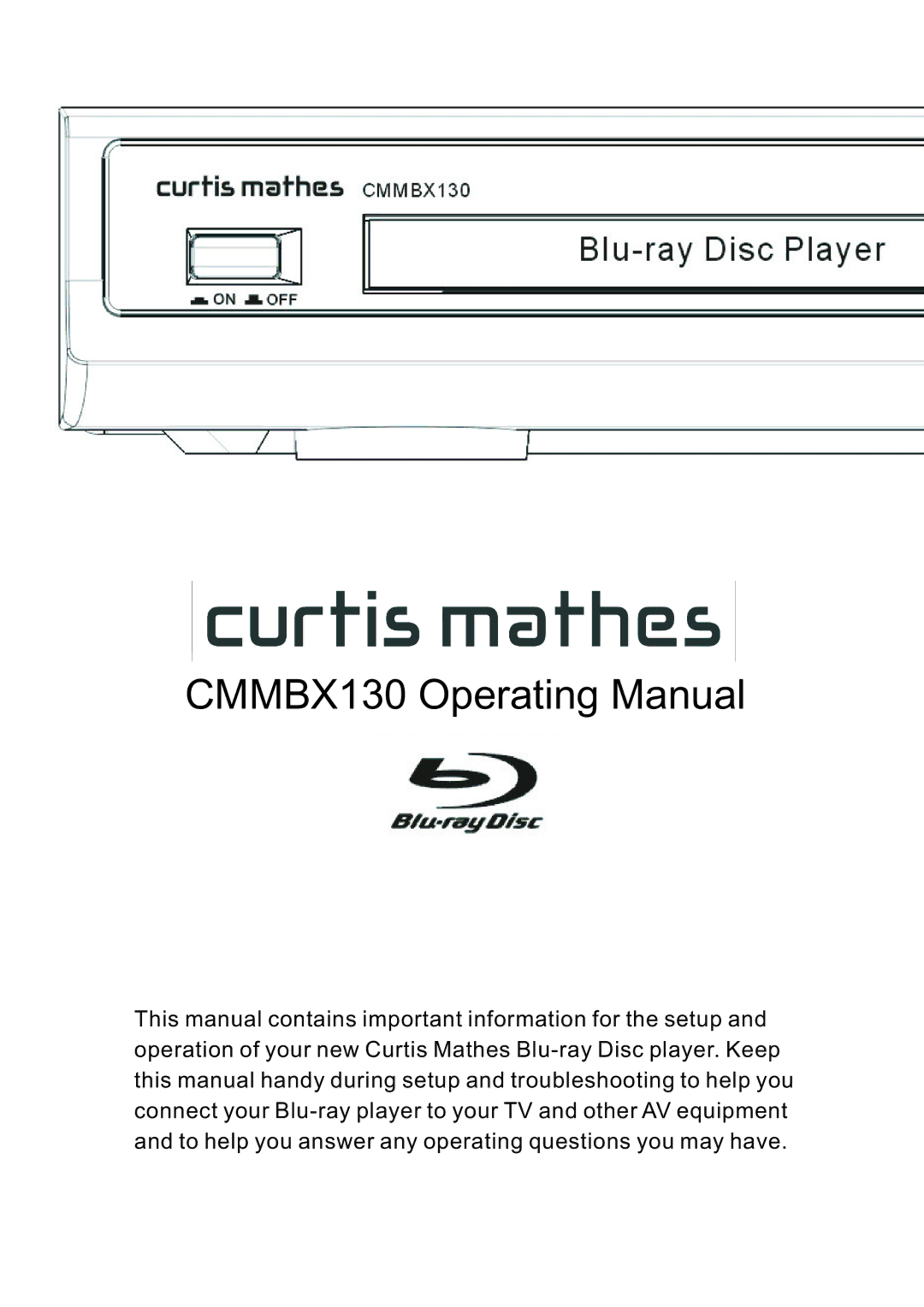 Curtis Mathes manual CMMBX130OperatingManual 