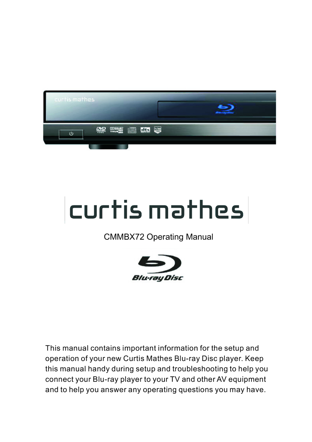 Curtis Mathes manual CMMBX72OperatingManual 