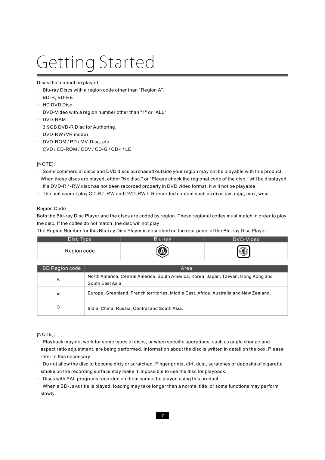 Curtis Mathes CMMBX72 manual HDDVDDisc DVD-Videowitharegionnumberotherthan1orALL, SouthEastAsia 