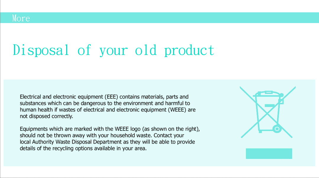 Curtis MP2050UK manual Disposal of your old product 