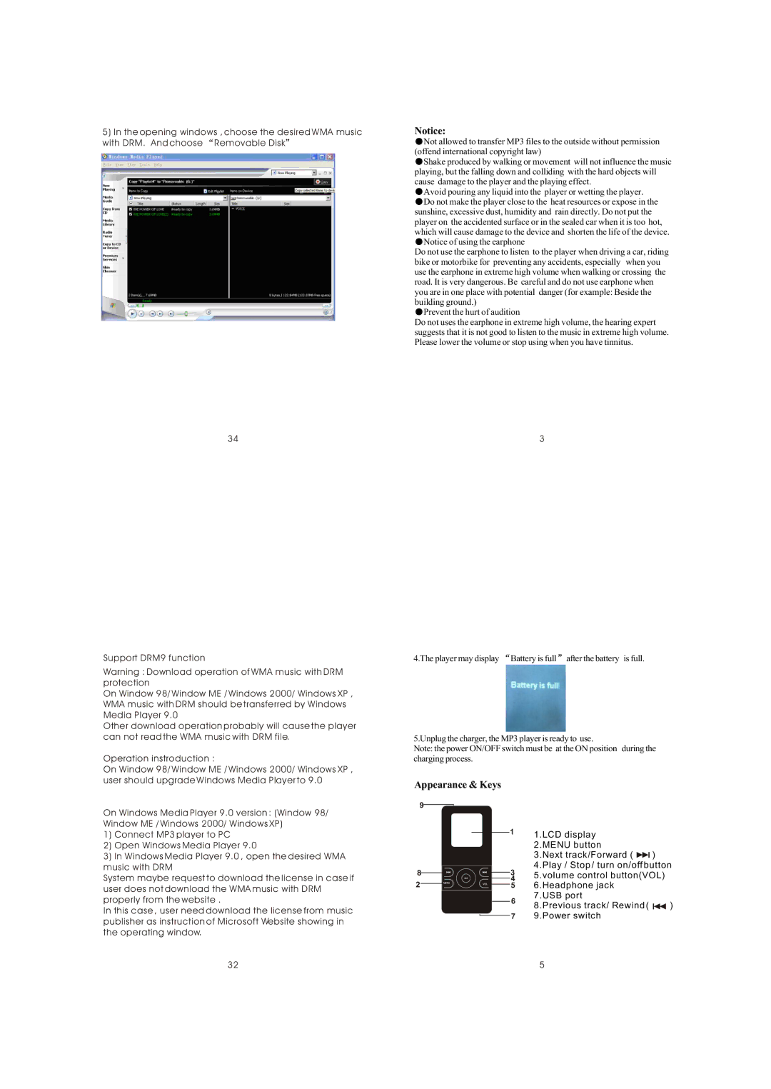 Curtis MPK1040 user manual Appearance & Keys 