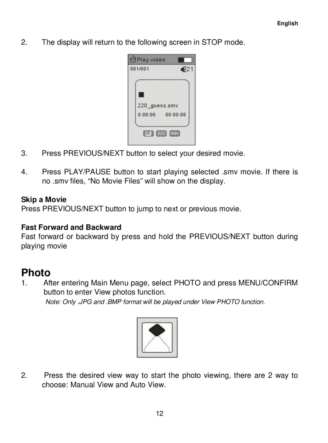 Curtis MPK1041 user manual Photo, Skip a Movie 