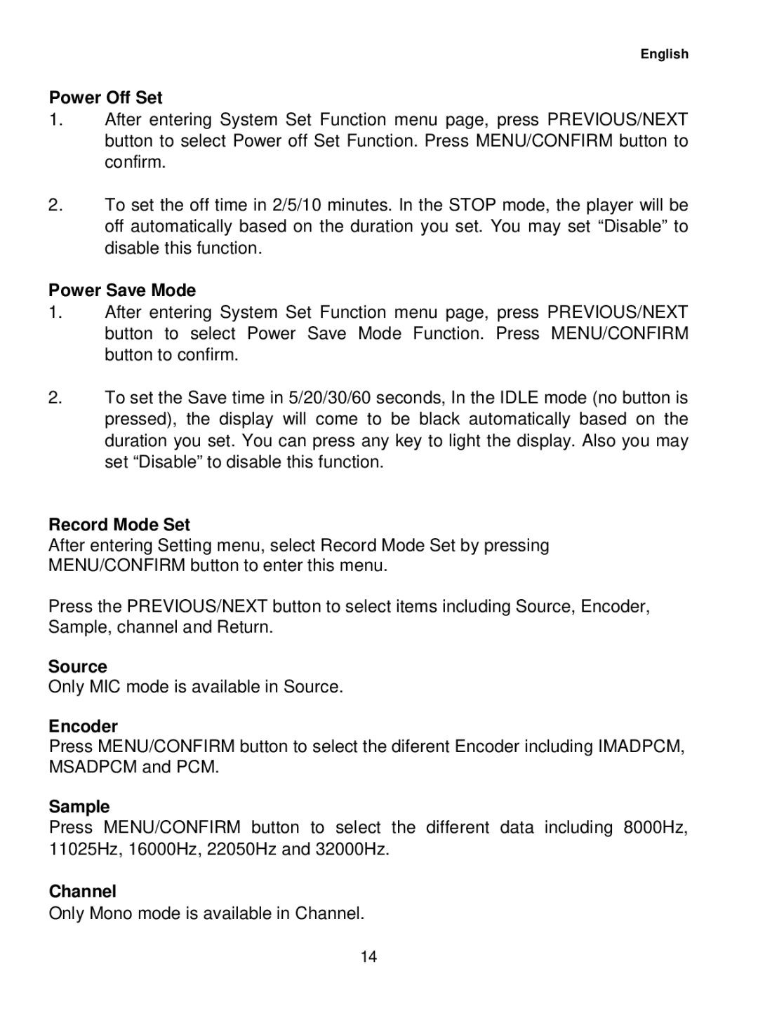 Curtis MPK1041 user manual Source, Encoder, Sample, Channel 