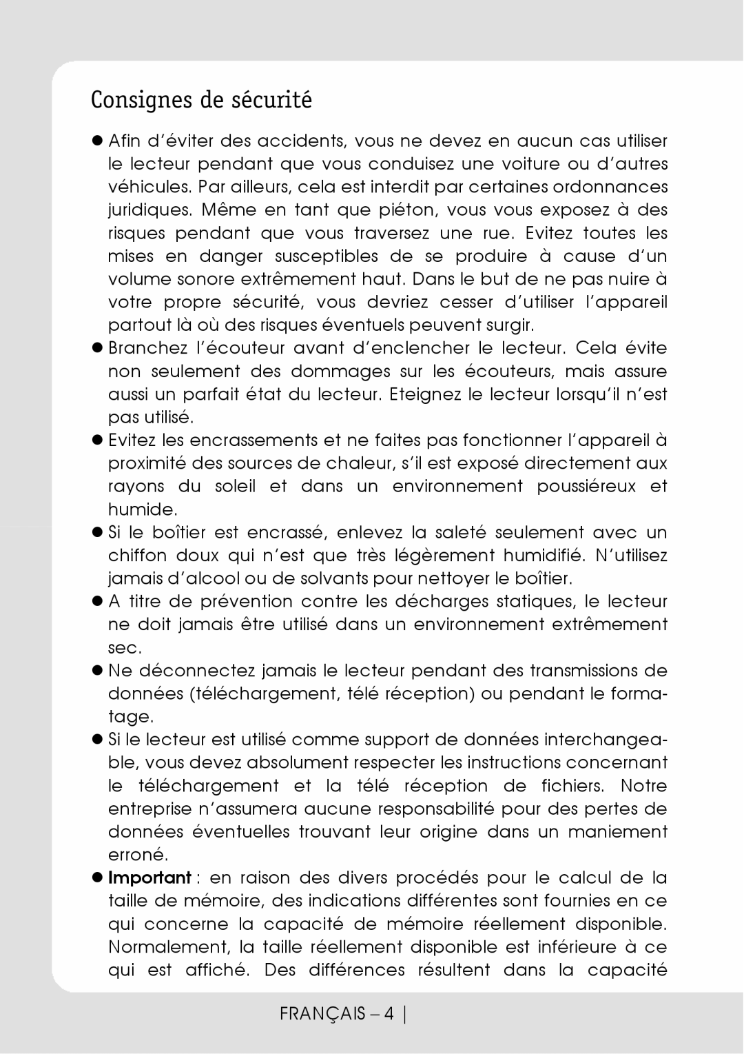 Curtis MPK1066UK user manual Consignes de sécurité 