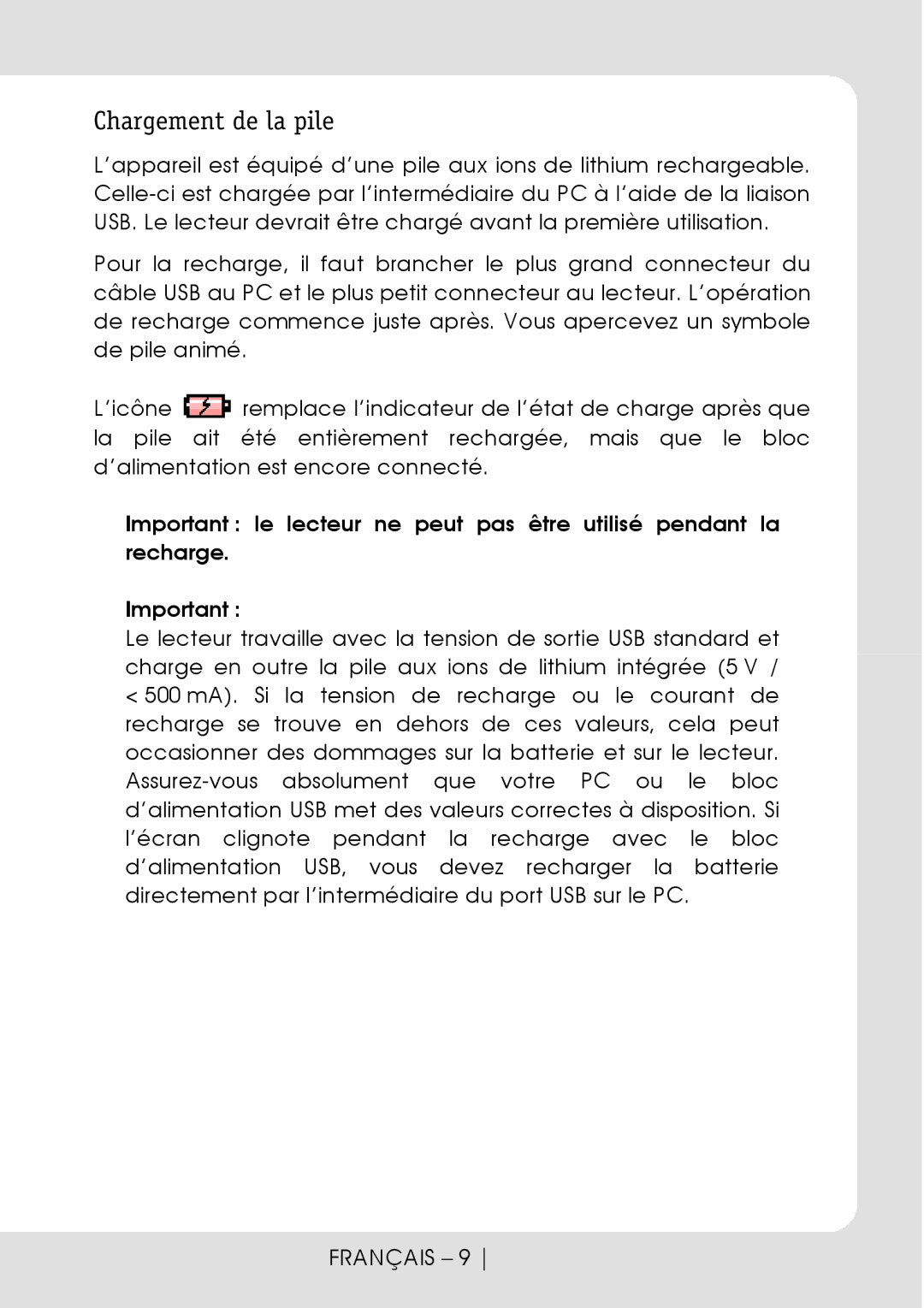 Curtis MPK1066UK user manual Chargement de la pile 