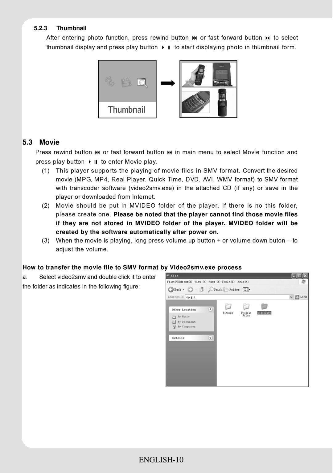 Curtis MPK4066UK user manual ENGLISH-10, Movie, Thumbnail 