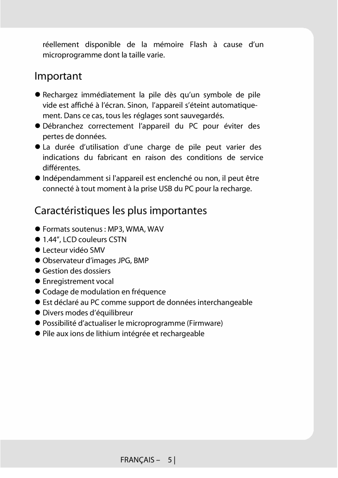 Curtis MPK4066UK user manual Caractéristiques les plus importantes 