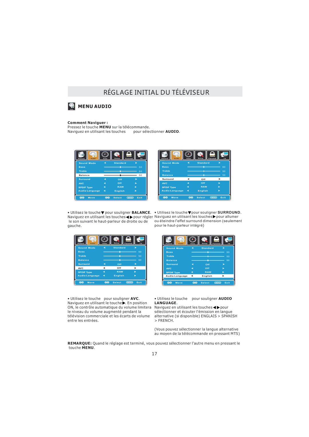 Curtis PL4210A manuel dutilisation Language 