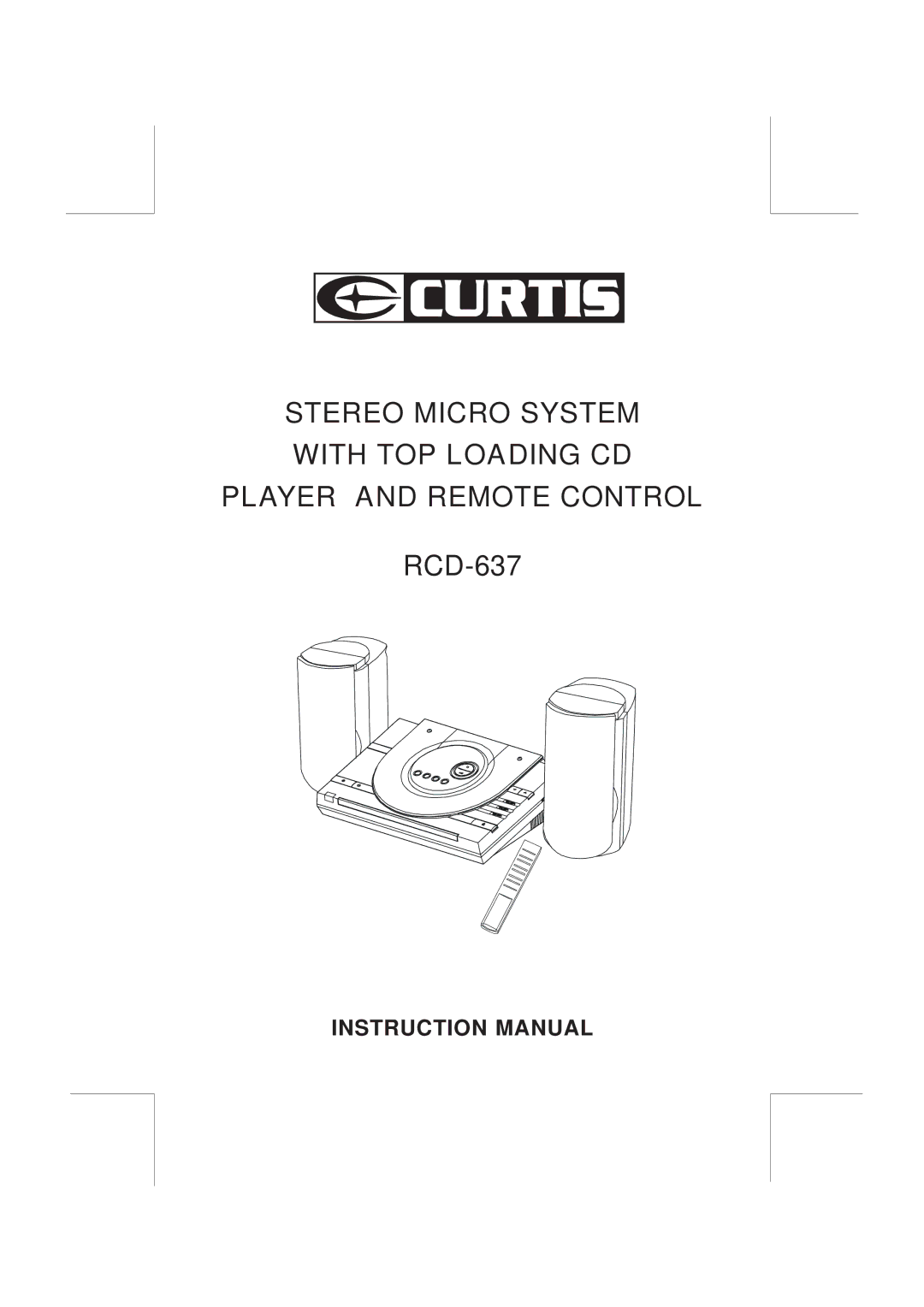 Curtis RCD-637 instruction manual 