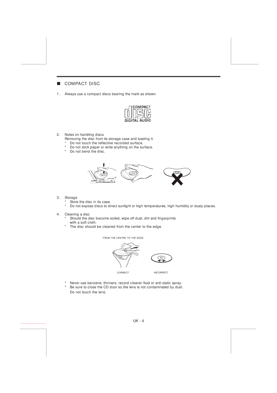 Curtis RCD-637 instruction manual Compact Disc 