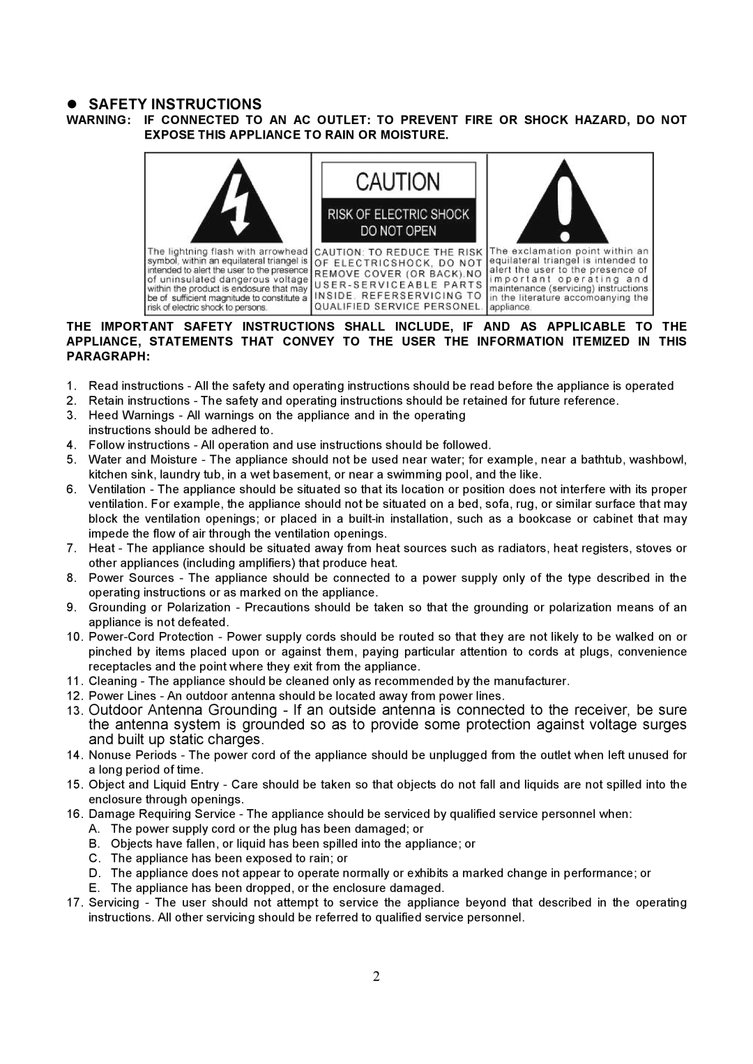 Curtis RCD224UK operating instructions Safety Instructions 
