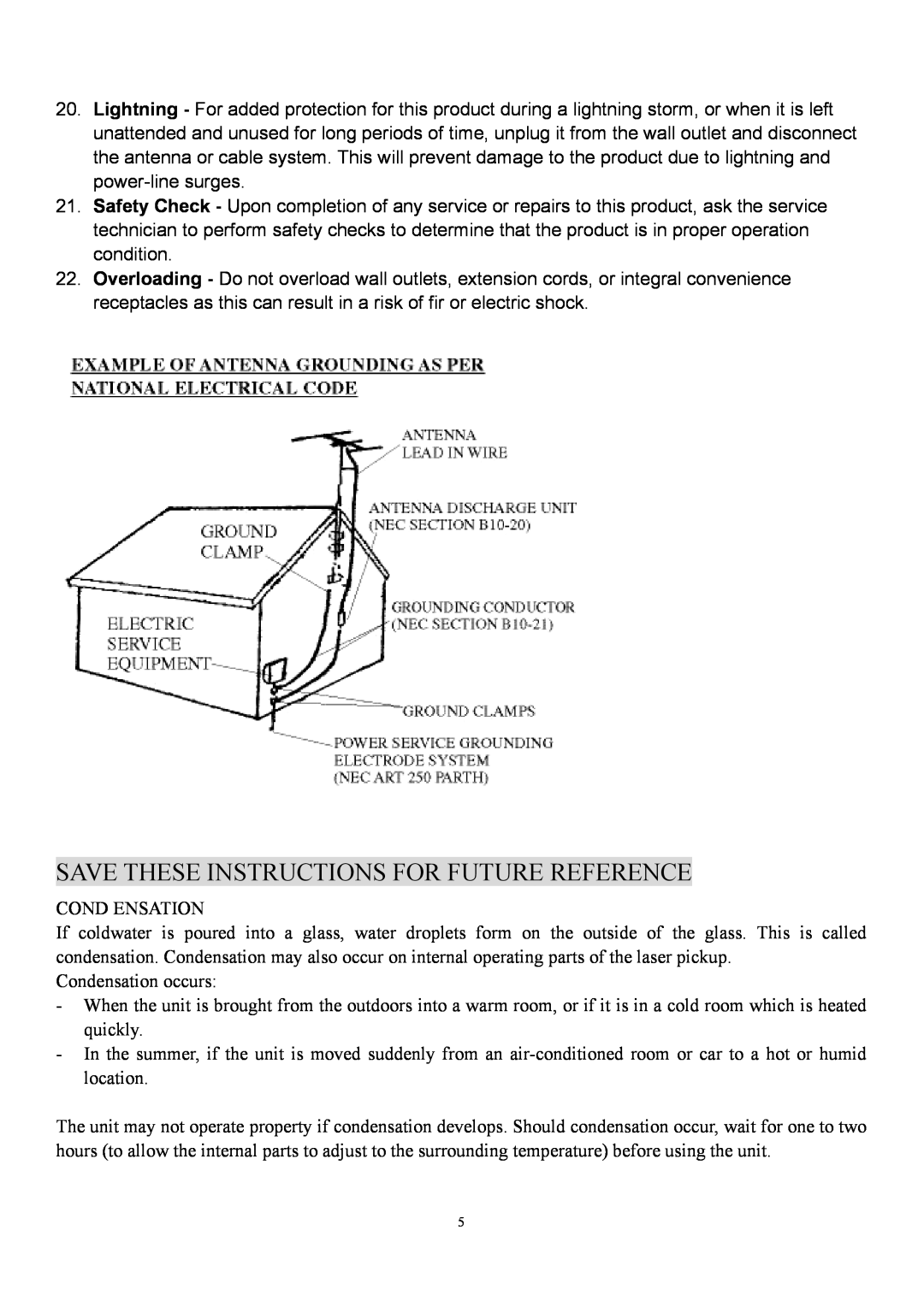 Curtis RCD544 instruction manual Save These Instructions For Future Reference 