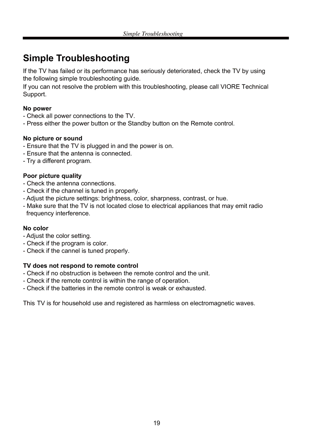 Curtis RLC5534A manual Simple Troubleshooting 