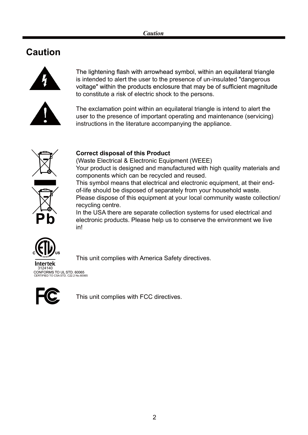 Curtis RLC5534A manual Correct disposal of this Product 