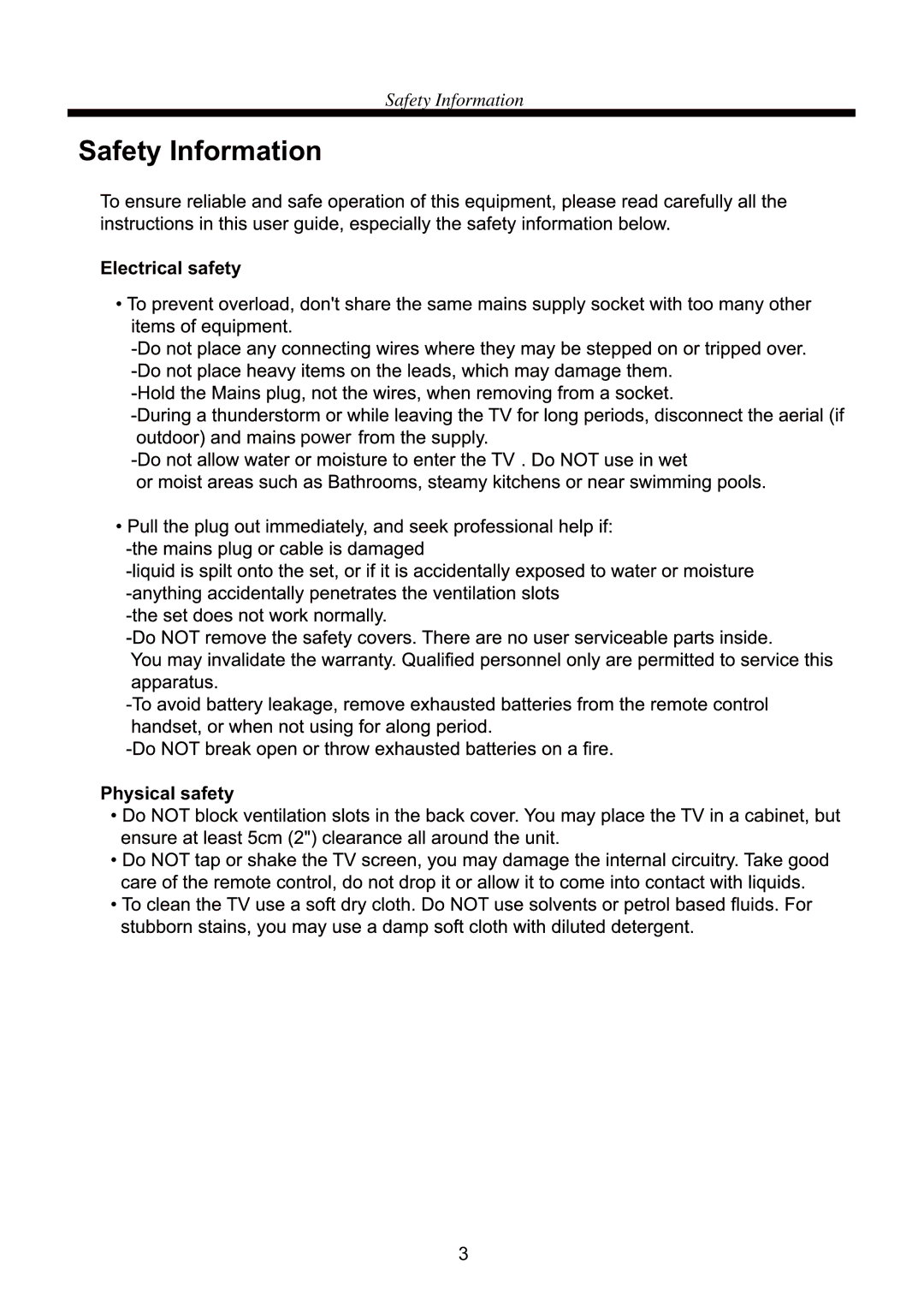 Curtis RLC5534A manual Safety Information, Electrical safety, Physical safety 