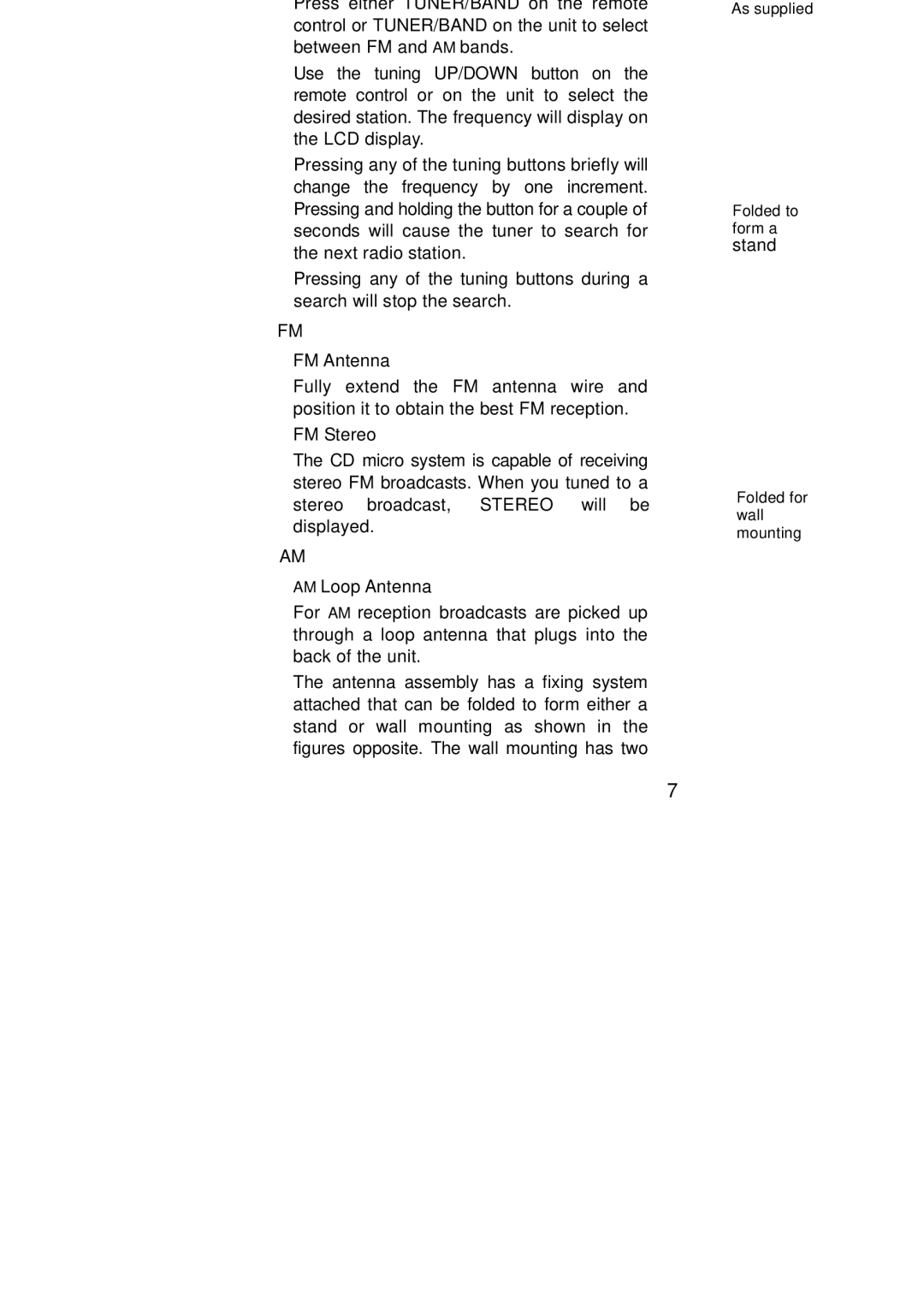 Curtis SRCD-719 instruction manual Radio, Operation, Tuning 