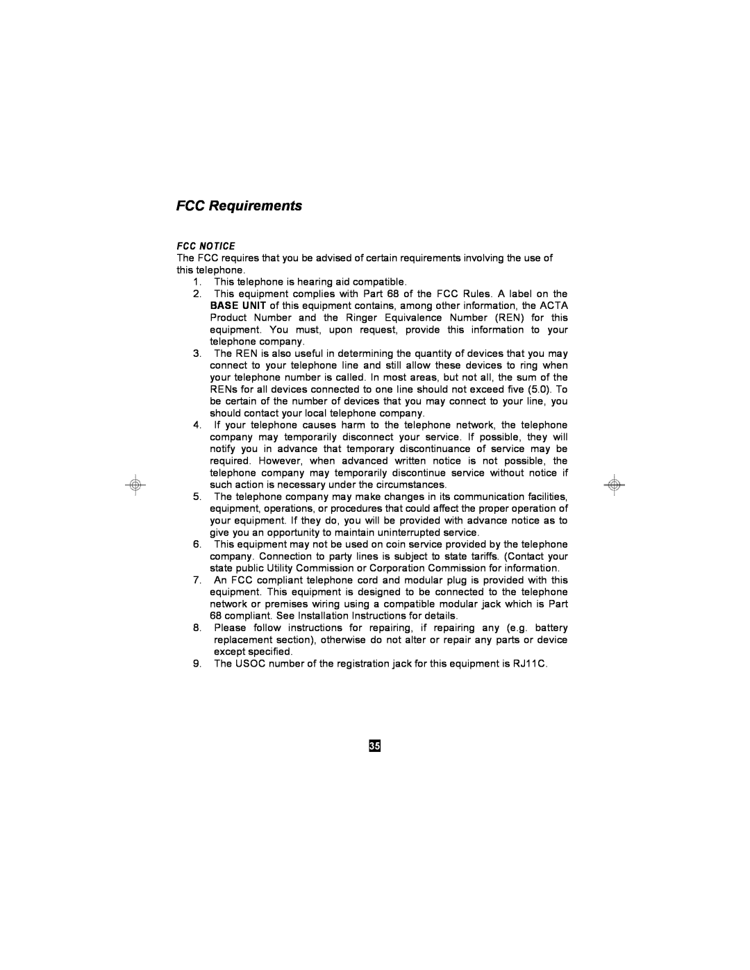 Curtis TC590 owner manual FCC Requirements, Fcc Notice 