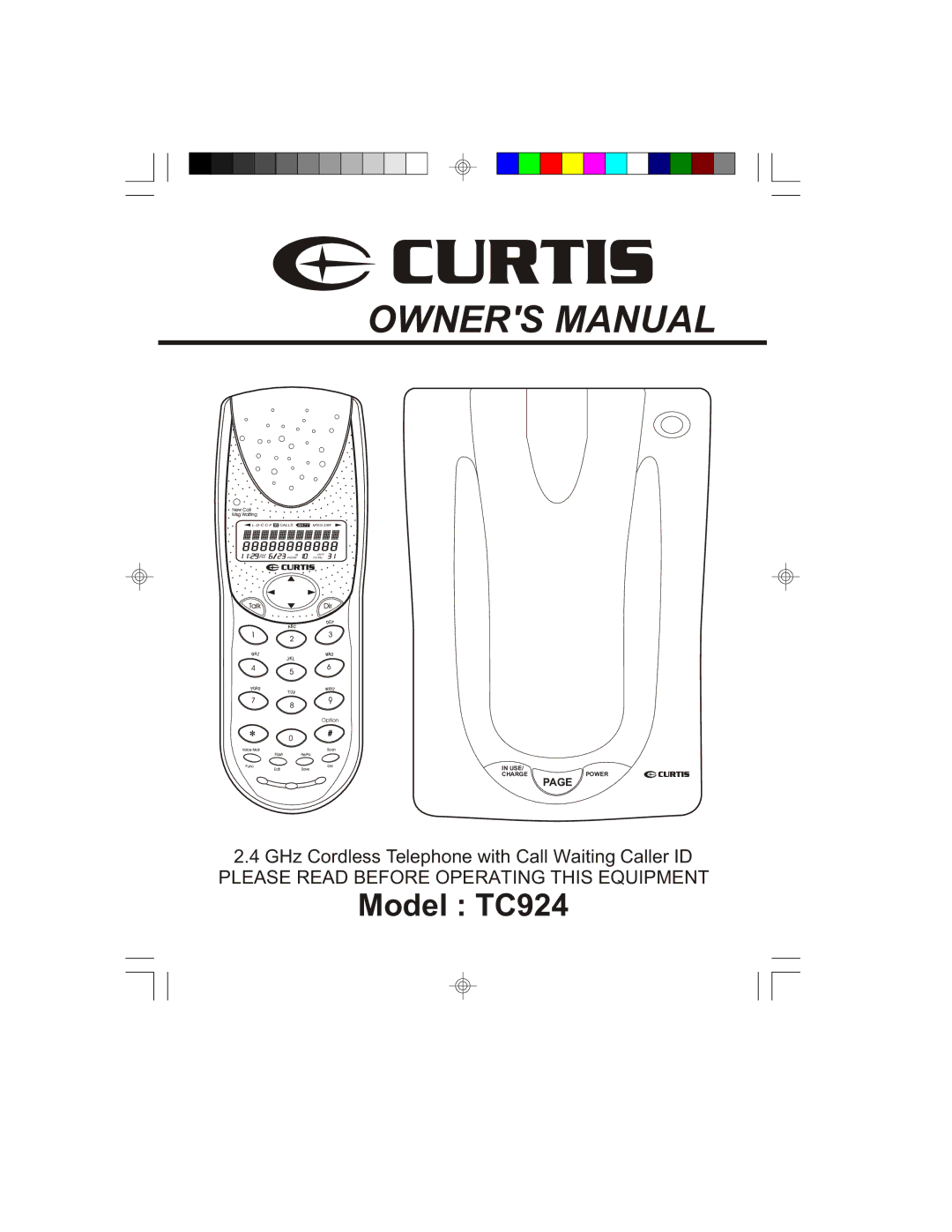 Curtis owner manual Model TC924 