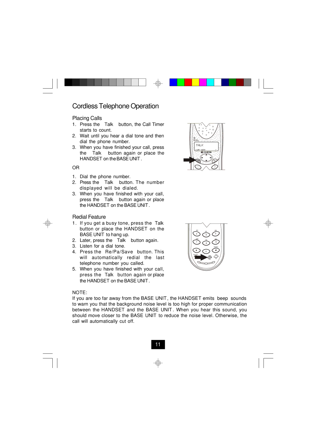 Curtis TC924 owner manual Placing Calls, Redial Feature 