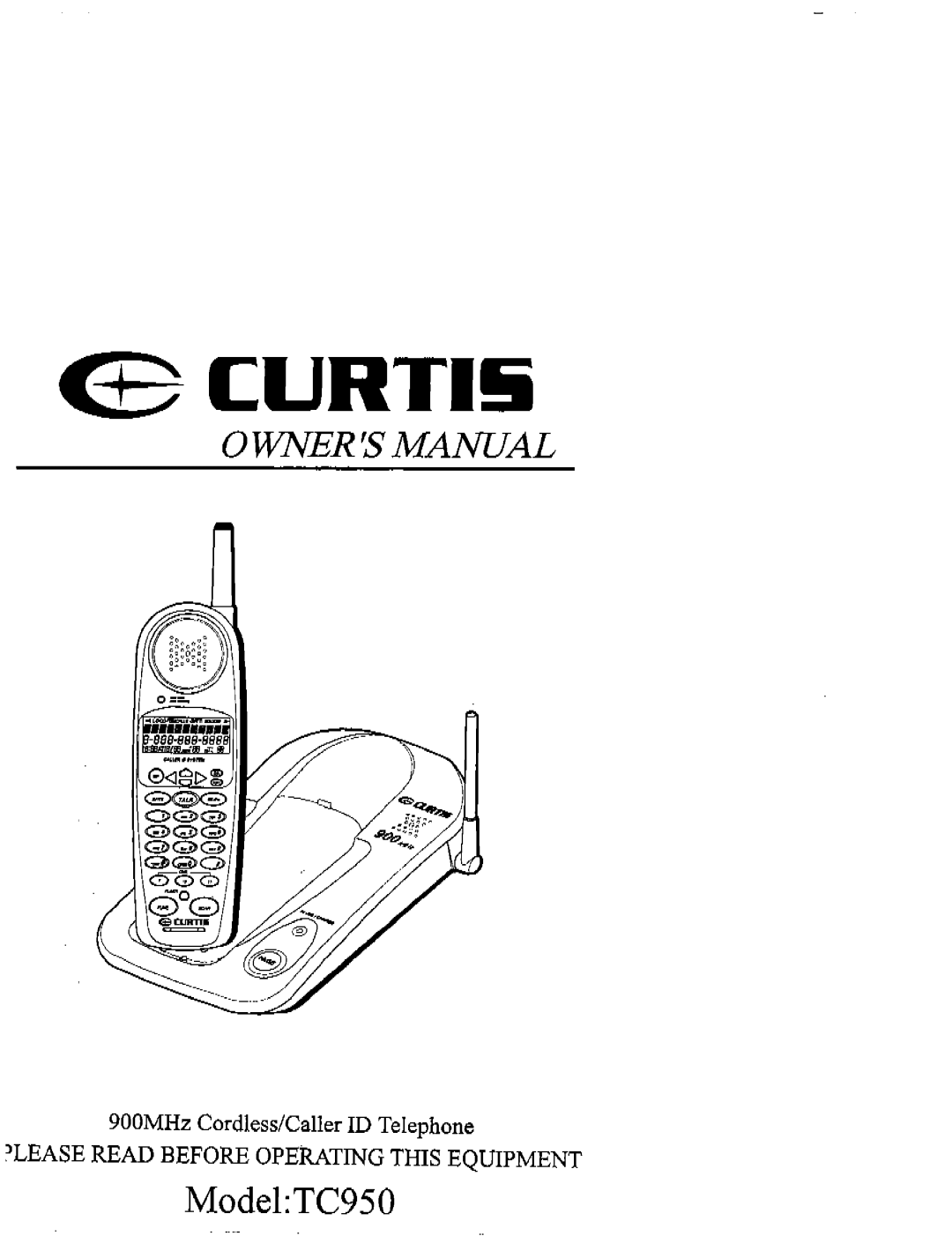 Curtis TC950 manual 