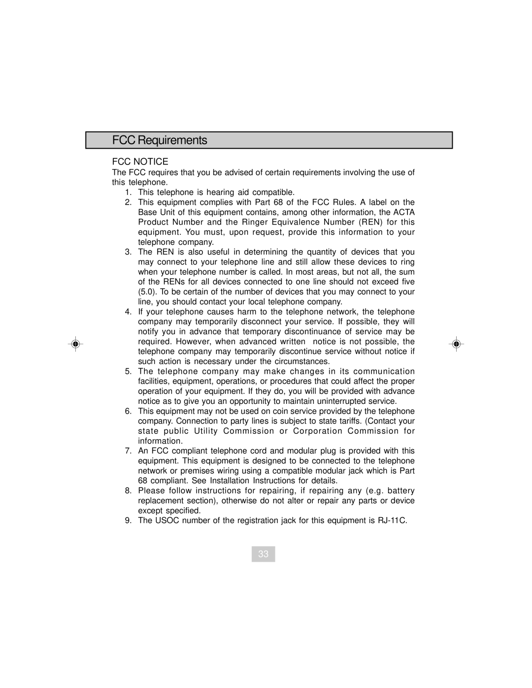 Curtis TC984 manual FCC Requirements, FCC Notice 