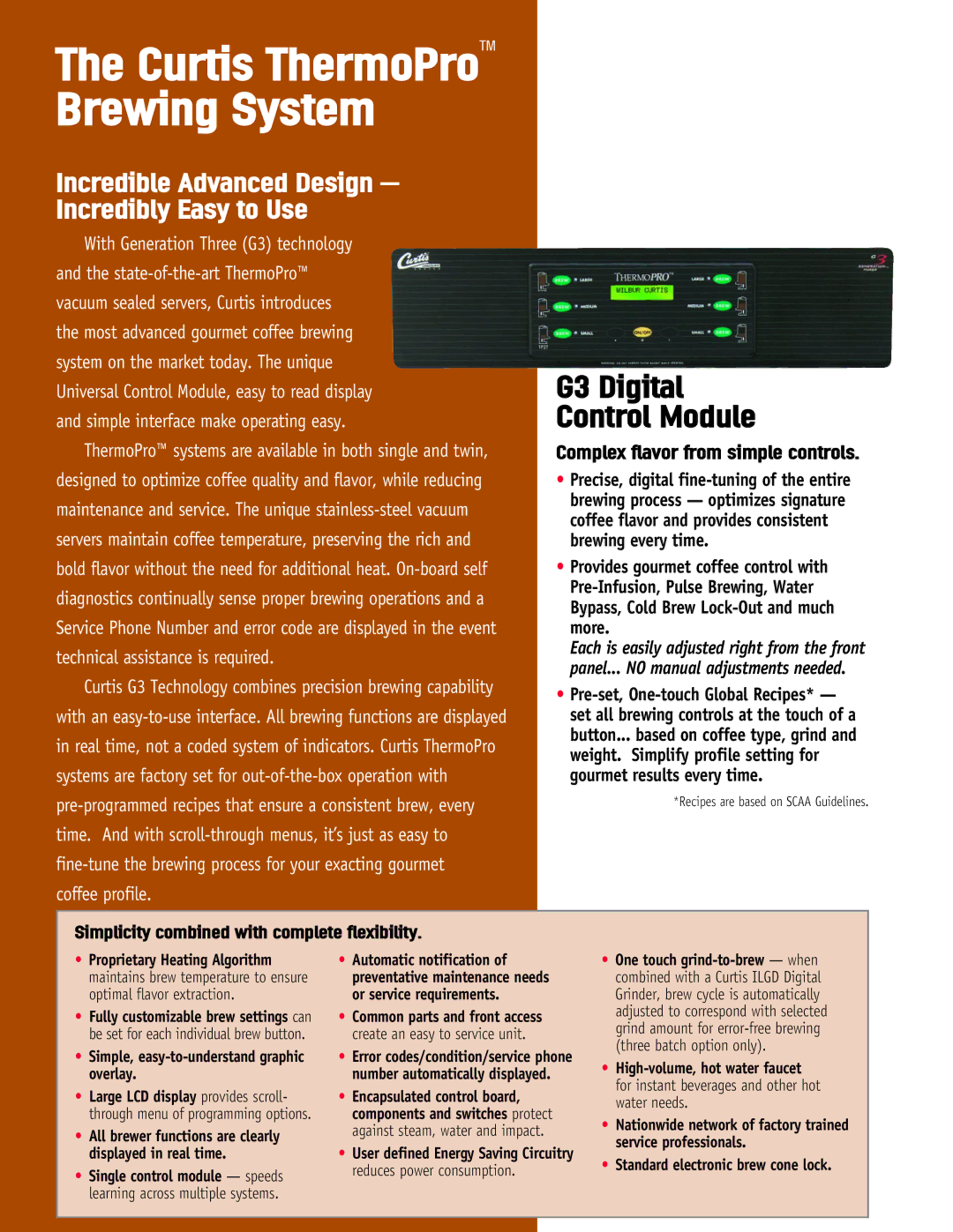 Curtis TP15S manual G3 Digital Control Module, Simplicity combined with complete flexibility 