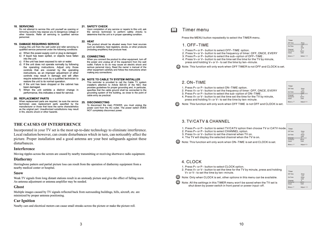 Curtis TV2040 manual 
