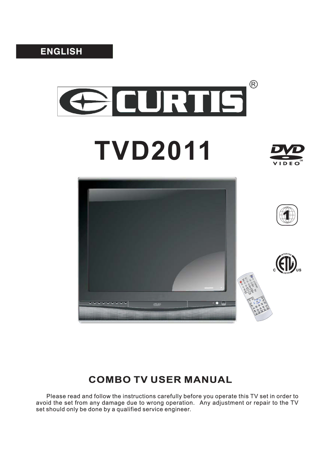 Curtis TVD2011 manual 