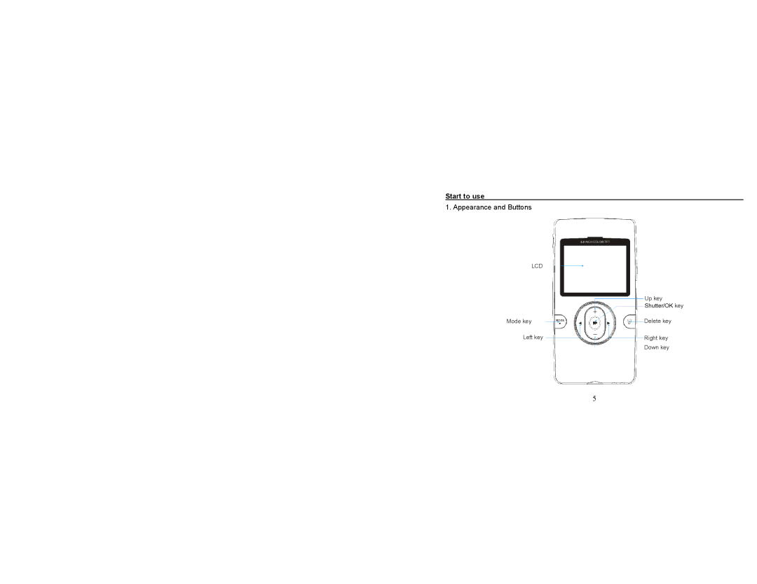 Curtis VR245 manual Start to use, Appearance and Buttons 