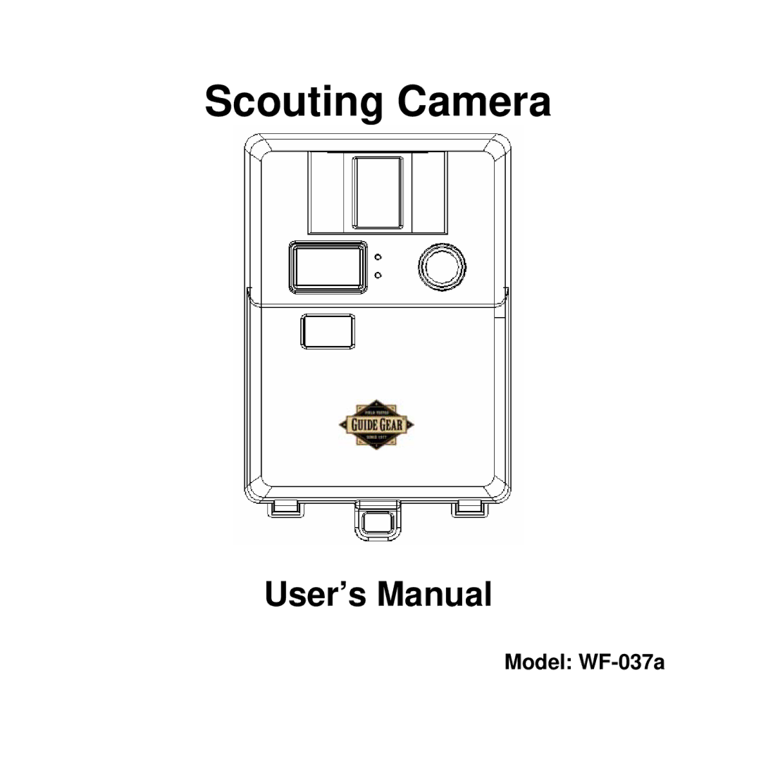 Curtis user manual Scouting Camera, Model WF-037a 