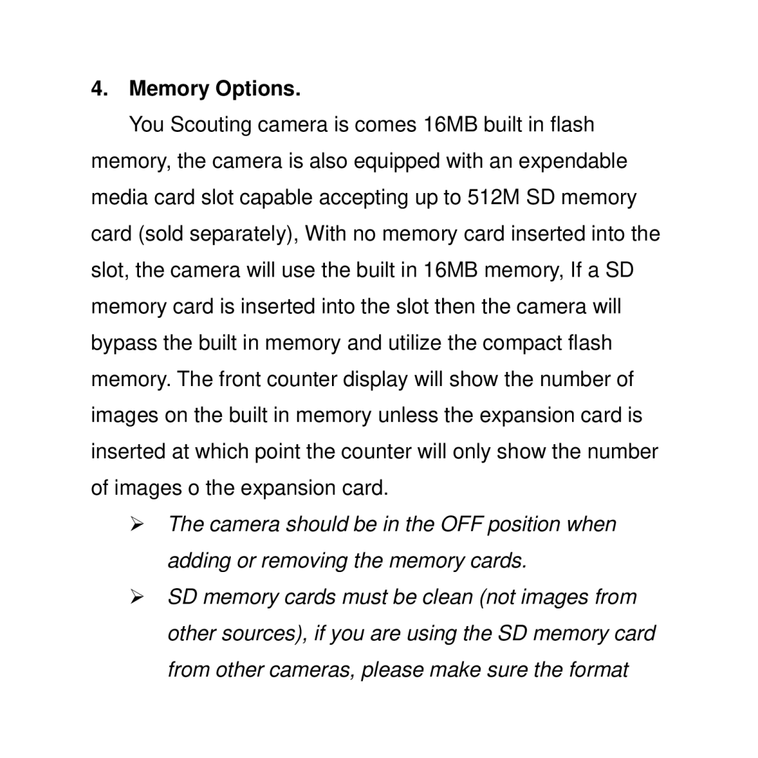 Curtis WF-037a user manual Memory Options 