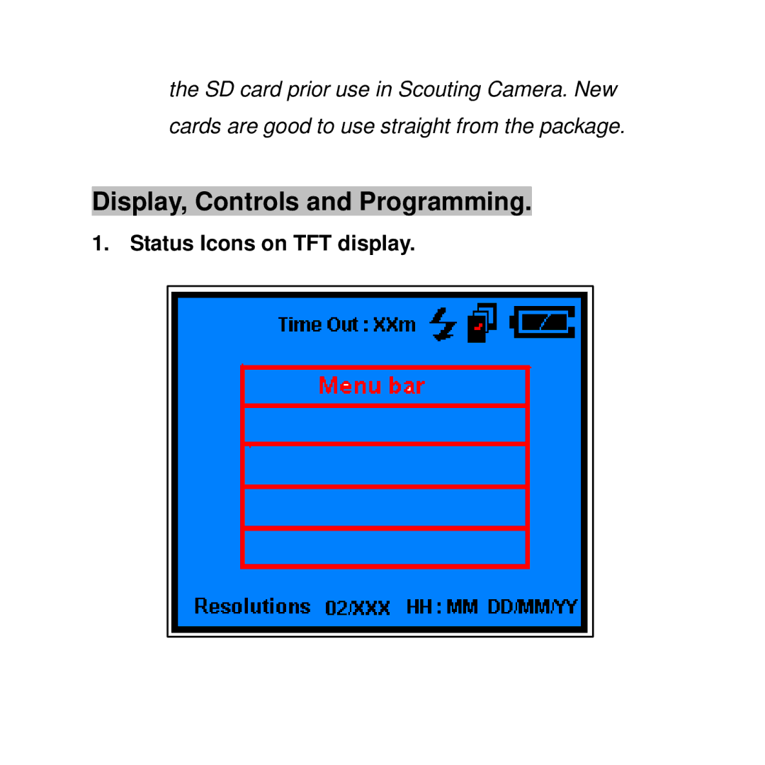 Curtis WF-037a user manual Display, Controls and Programming, Status Icons on TFT display 