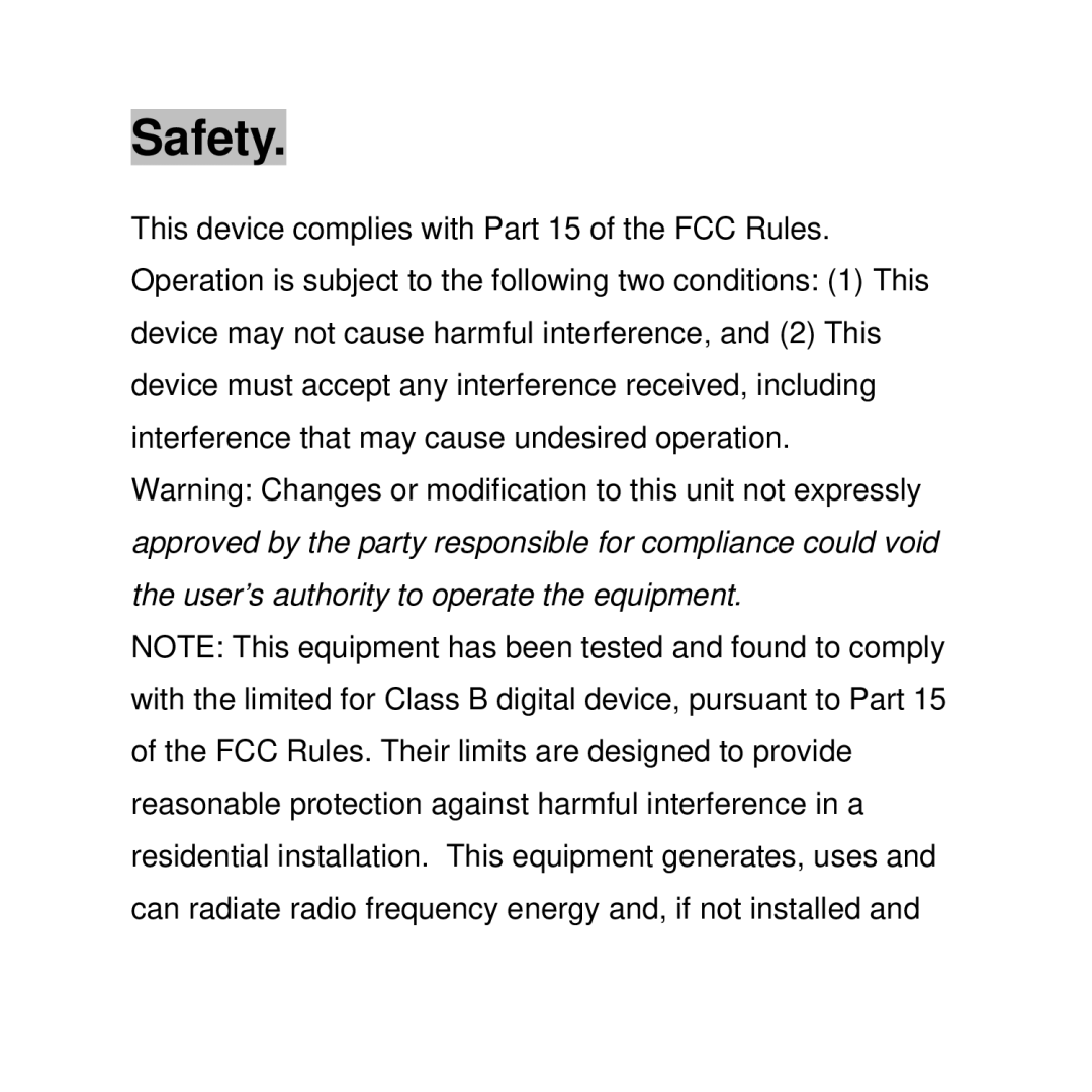 Curtis WF-037a user manual Safety 