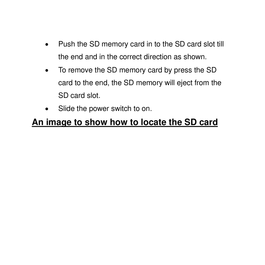 Curtis WF-037a user manual An image to show how to locate the SD card 