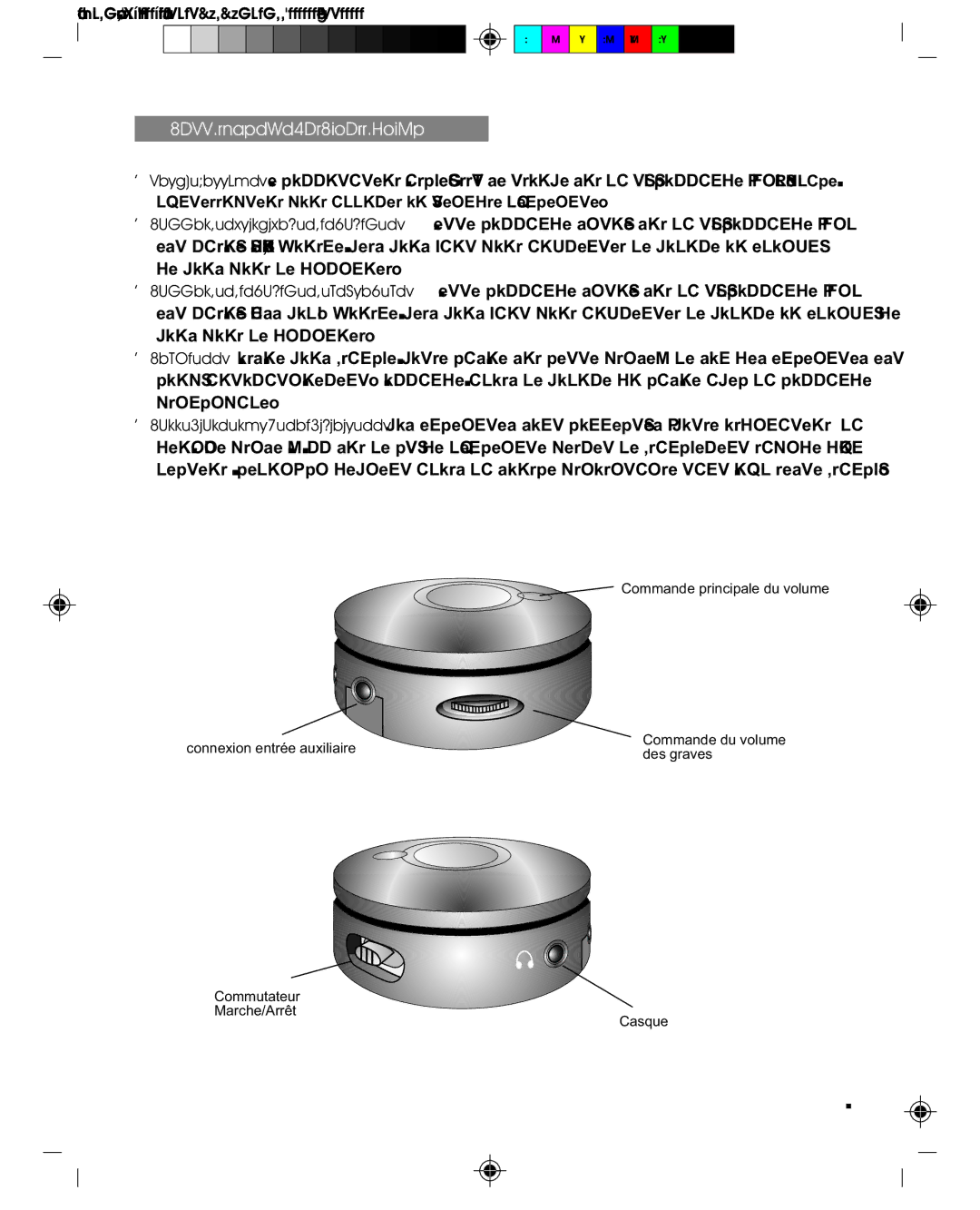 Cyber Acoustics CA-3602 manual Commandes & Fonctionnalités 